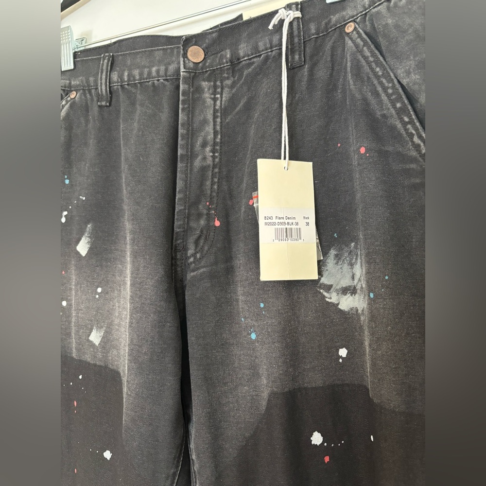 Brand New mnml Black Paint Splatter Pants